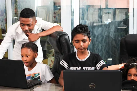 Hands-on computer learning during a Zenotha training session